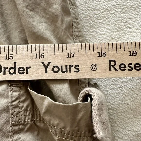 Khaki Cargo Pants Drawstring Waist Elastic Cuffs Adjustable Fit 5 Pockets - Picture 5 of 6